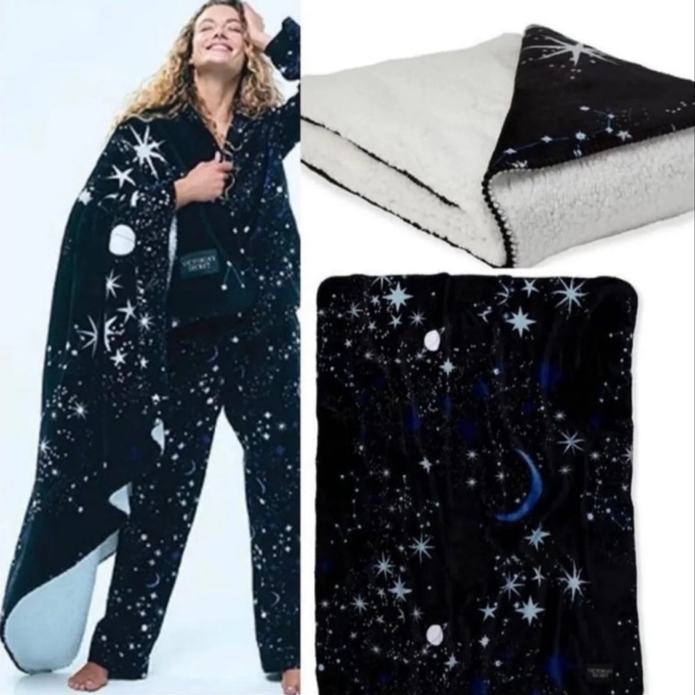 New Victoria’s Secret 50 x 60 flannel stars blanket